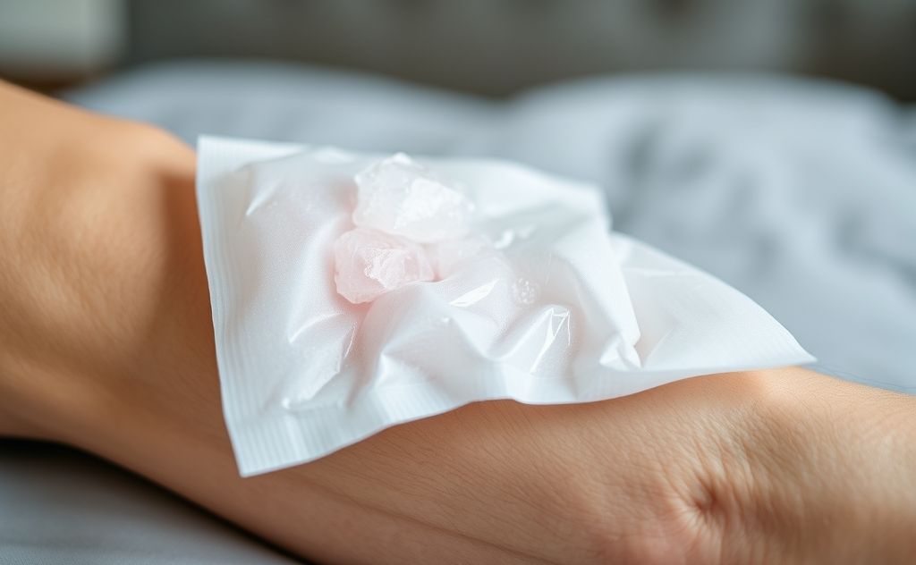 A soothing ice pack resting on a swollen joint.