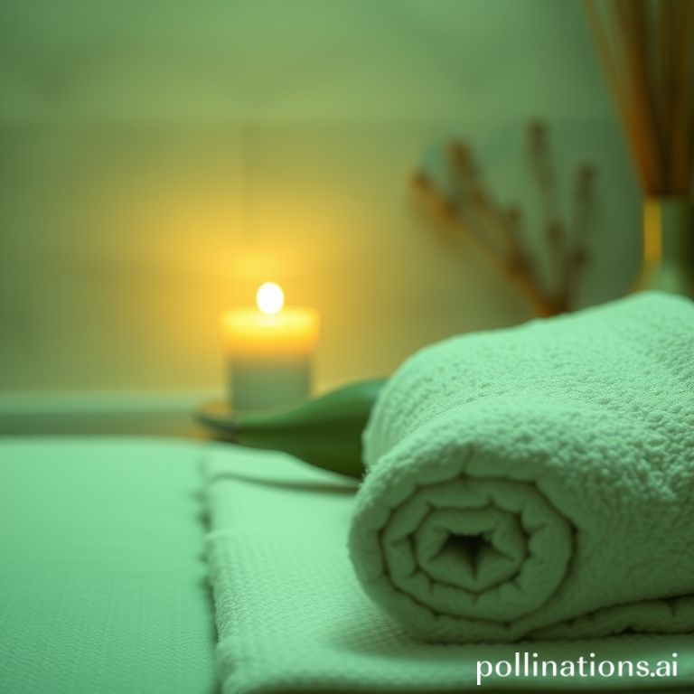 Suasana refleksi menenangkan dengan lilin dan handuk