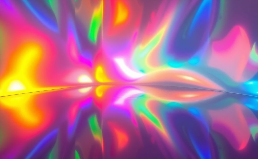 A spectrum of colors with a focus on reflective surfaces.