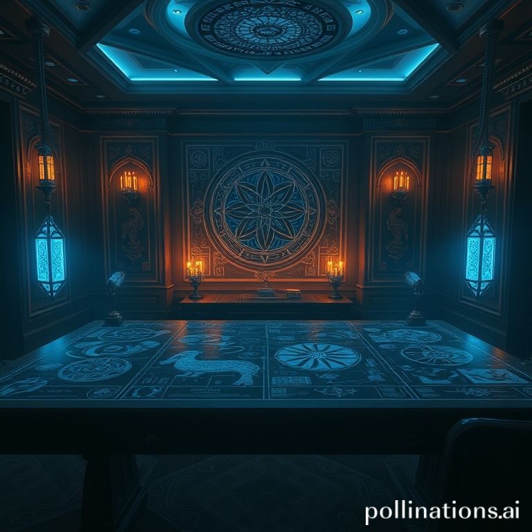 来週の修行設計を行う修行者（スピリチュアル・ダーク・シネマティック）