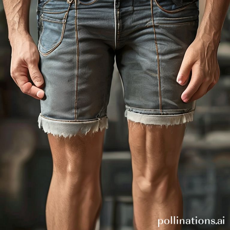 바지 기장 재는 모습