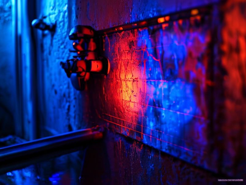 شاشة الكاميرا الحرارية توضح أماكن التسرب خلف الجدران