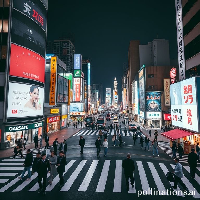 Tokyo Shibuya Crossing malam hari