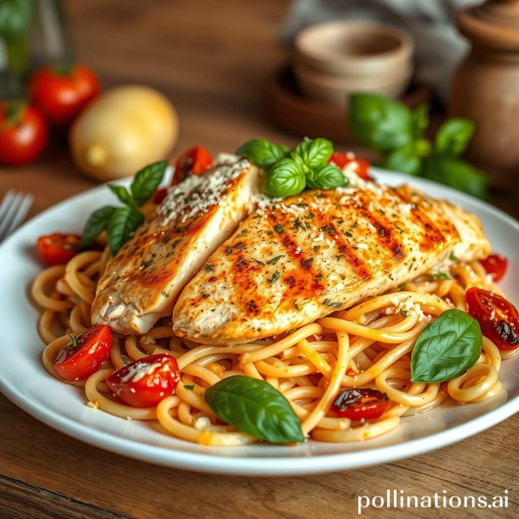 A plate of Tuscan Chicken Pasta