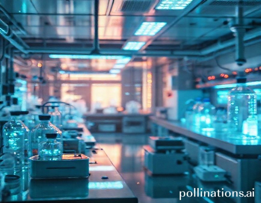 AI-generated futuristic biosensing lab rendered in luminous digital art