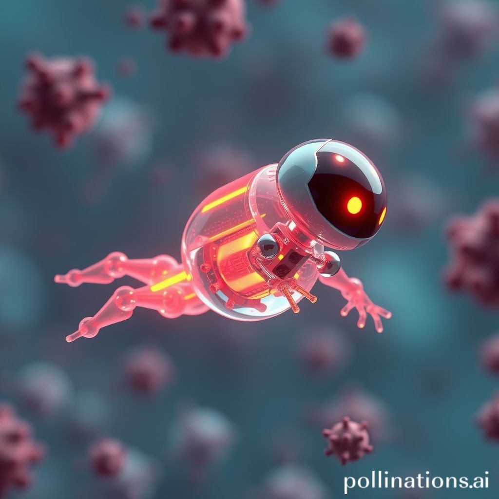 Micro-robot propelled by an engineered bacterium in its core navigates toward a cytokine-releasing inflammatory tissue site along a sharply defined chemical gradient.