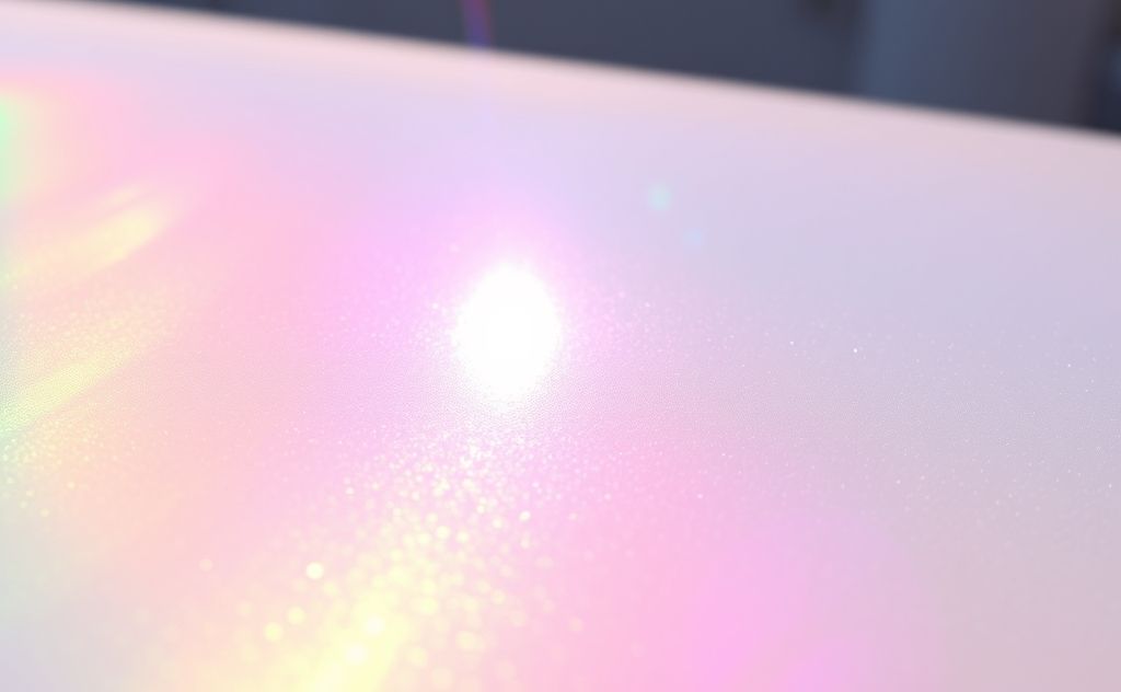 A vibrant spectrum of colors reflecting sunlight on a surface.