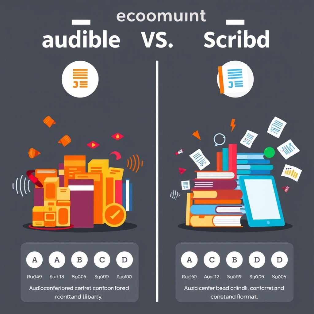 Visual comparison of Audible and Scribd content libraries