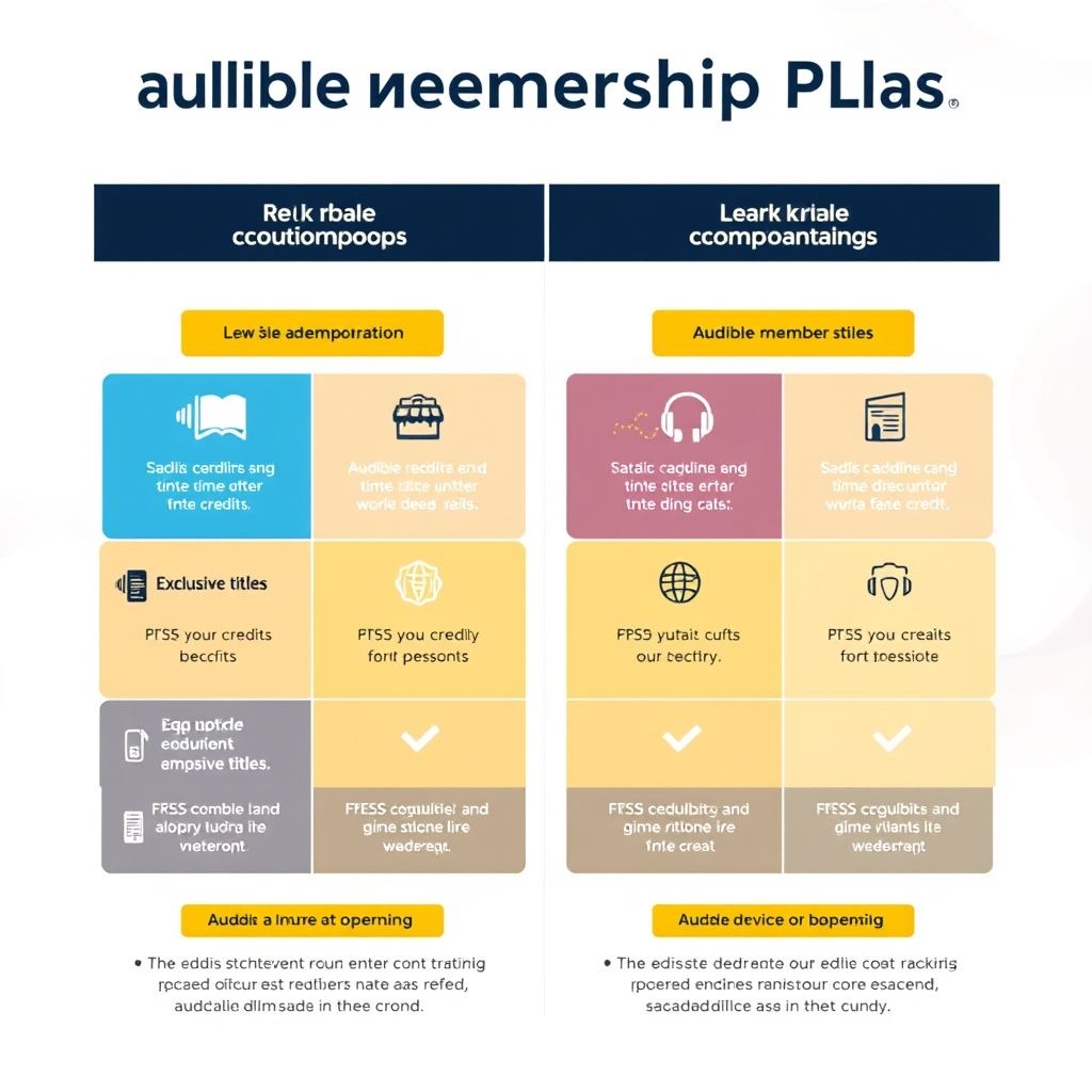 Visual comparison of Audible membership plans