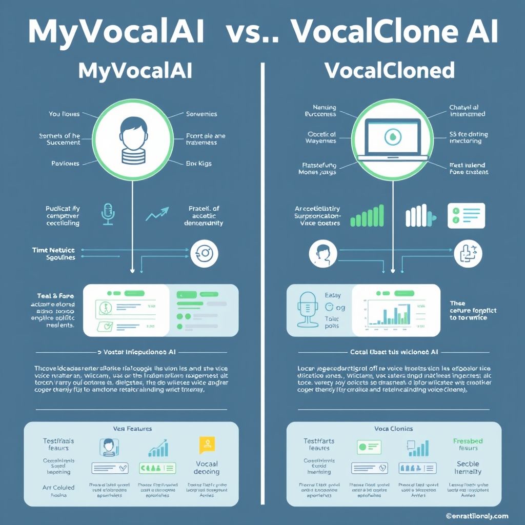 Technical comparison of MyVocal.ai and VocalClone AI