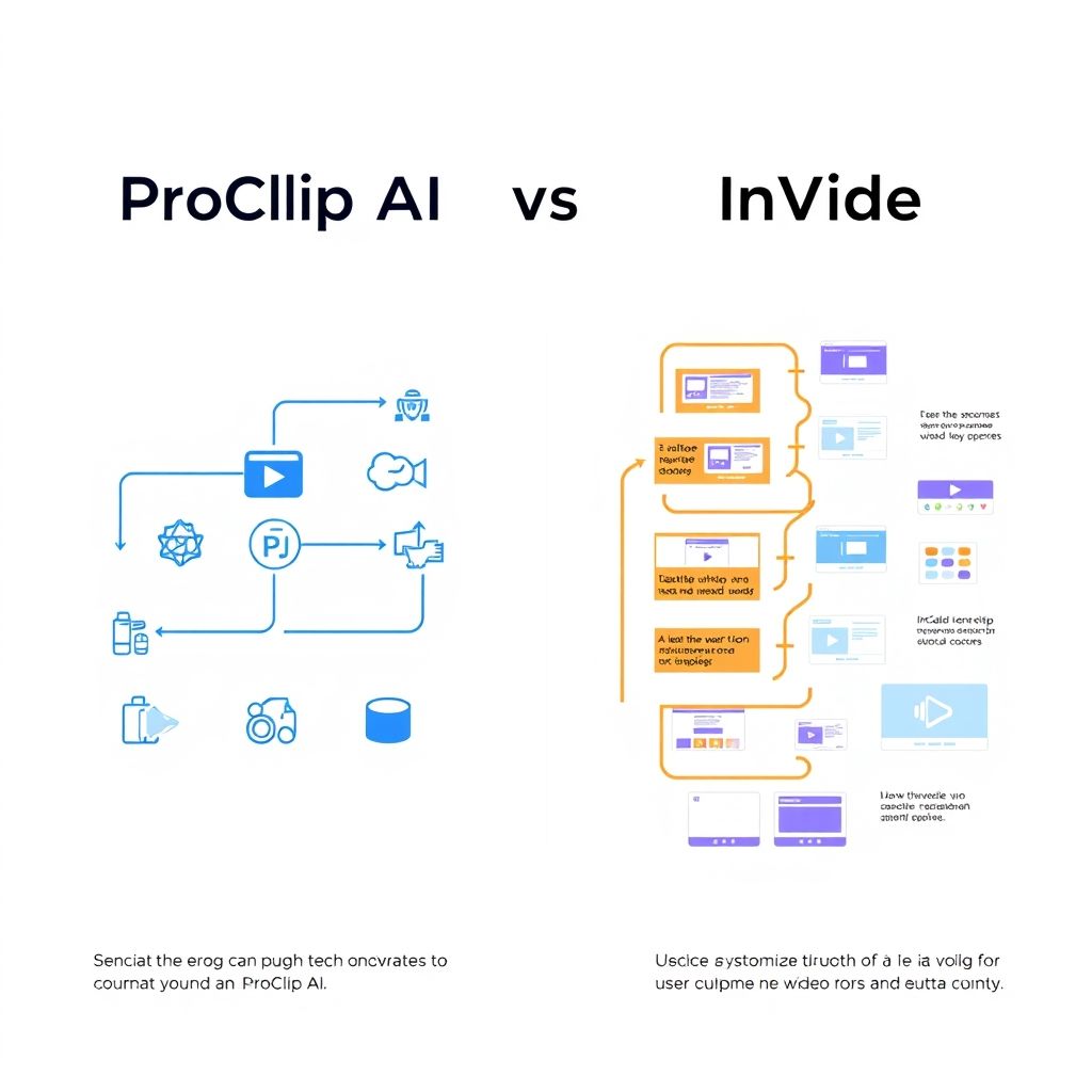 Workflow comparison between ProClip AI and InVideo