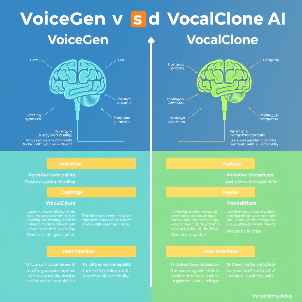Visual comparison of VoiceGen and VocalClone AI features