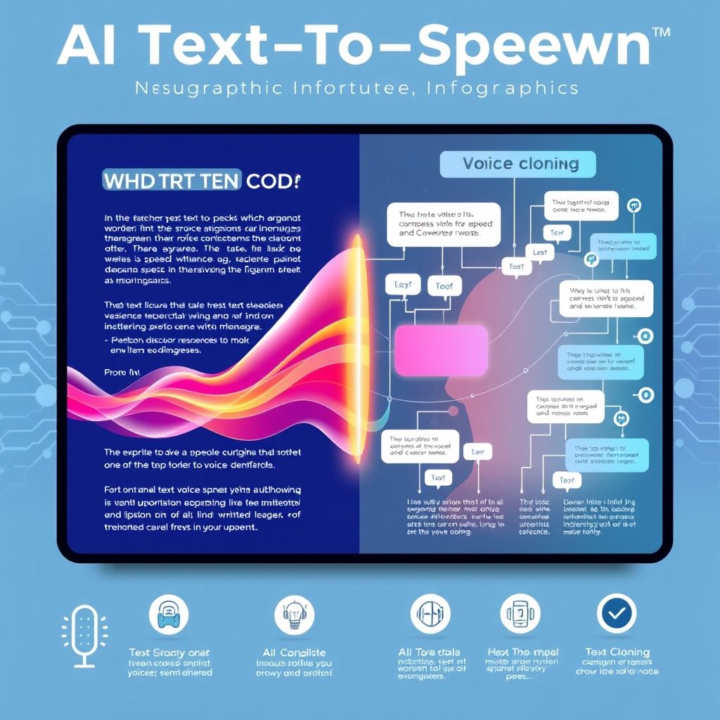 Visual explanation of AI text-to-speech with cloning