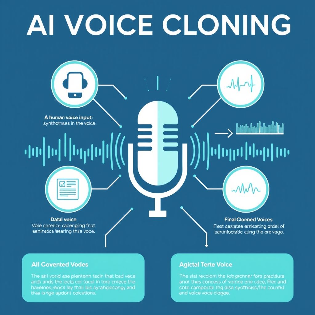 Visual explanation of AI voice cloning applications