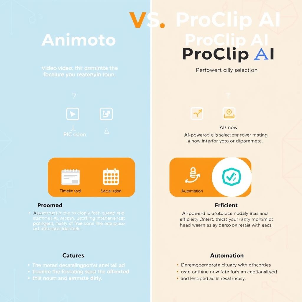 Visual explanation of animoto vs proclip ai for social media