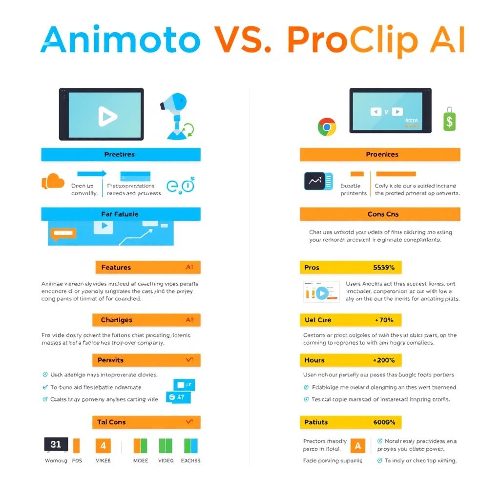 Visual explanation of Animoto vs ProClip AI