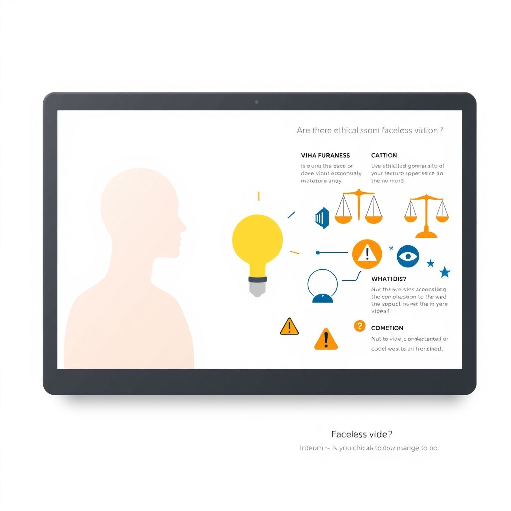 Visual explanation of Are there ethical considerations in faceless video creation