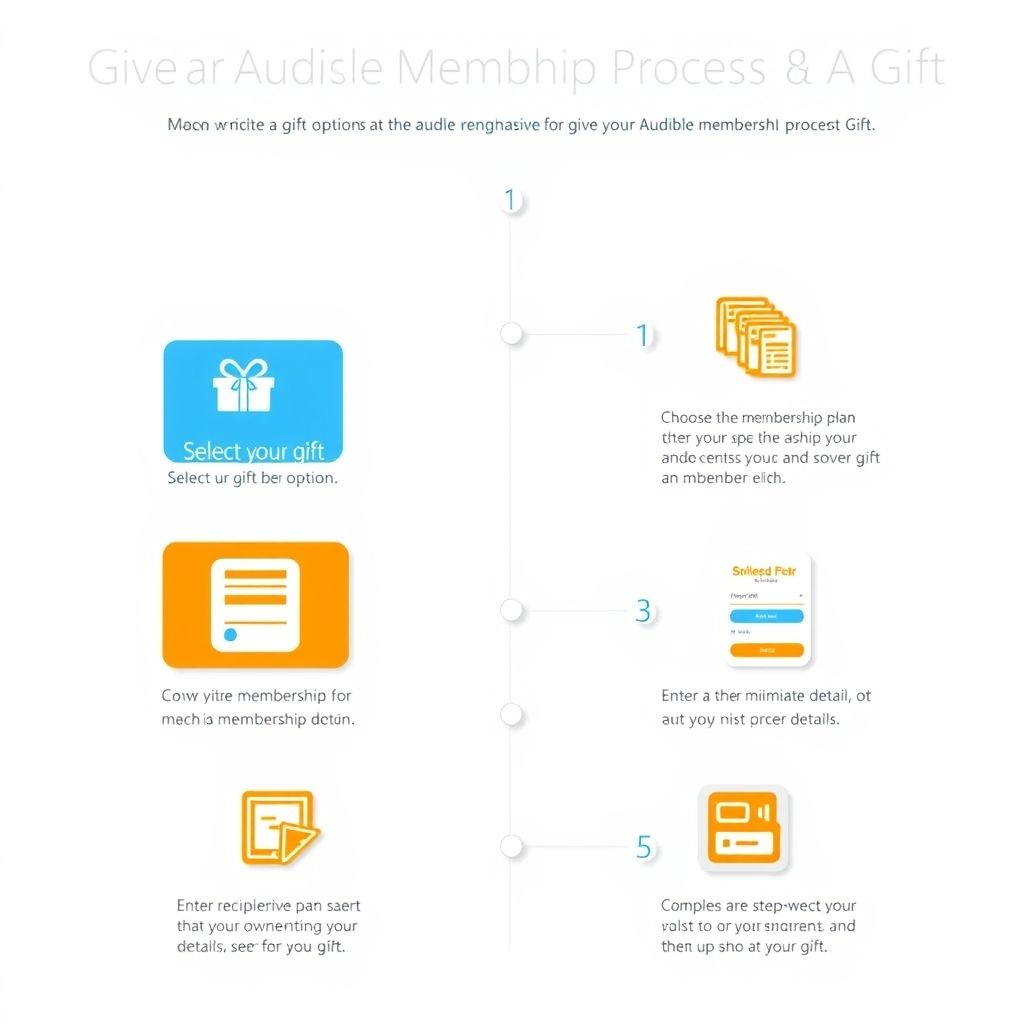 Visual explanation of audible membership gifting process step by step