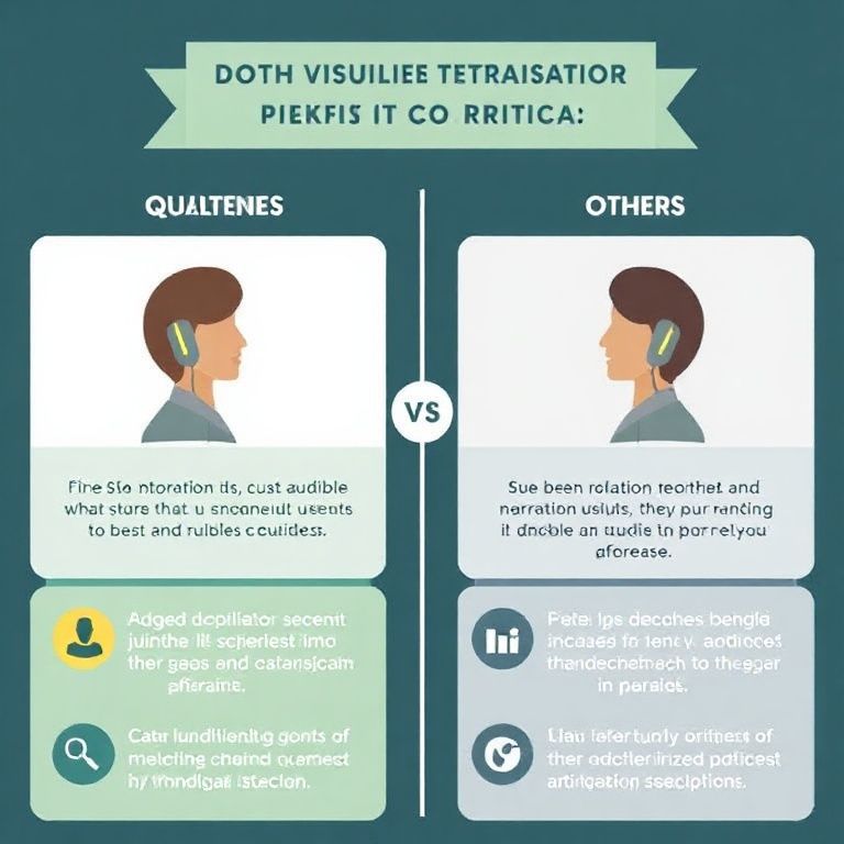 Visual explanation of audible narration quality vs others