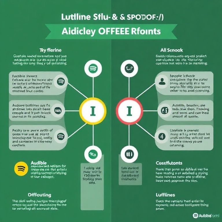 Visual explanation of audible or spotify which works offline abroad