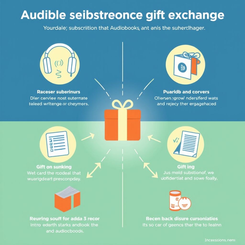 Visual explanation of audible subscription and audiobook gift exchanges
