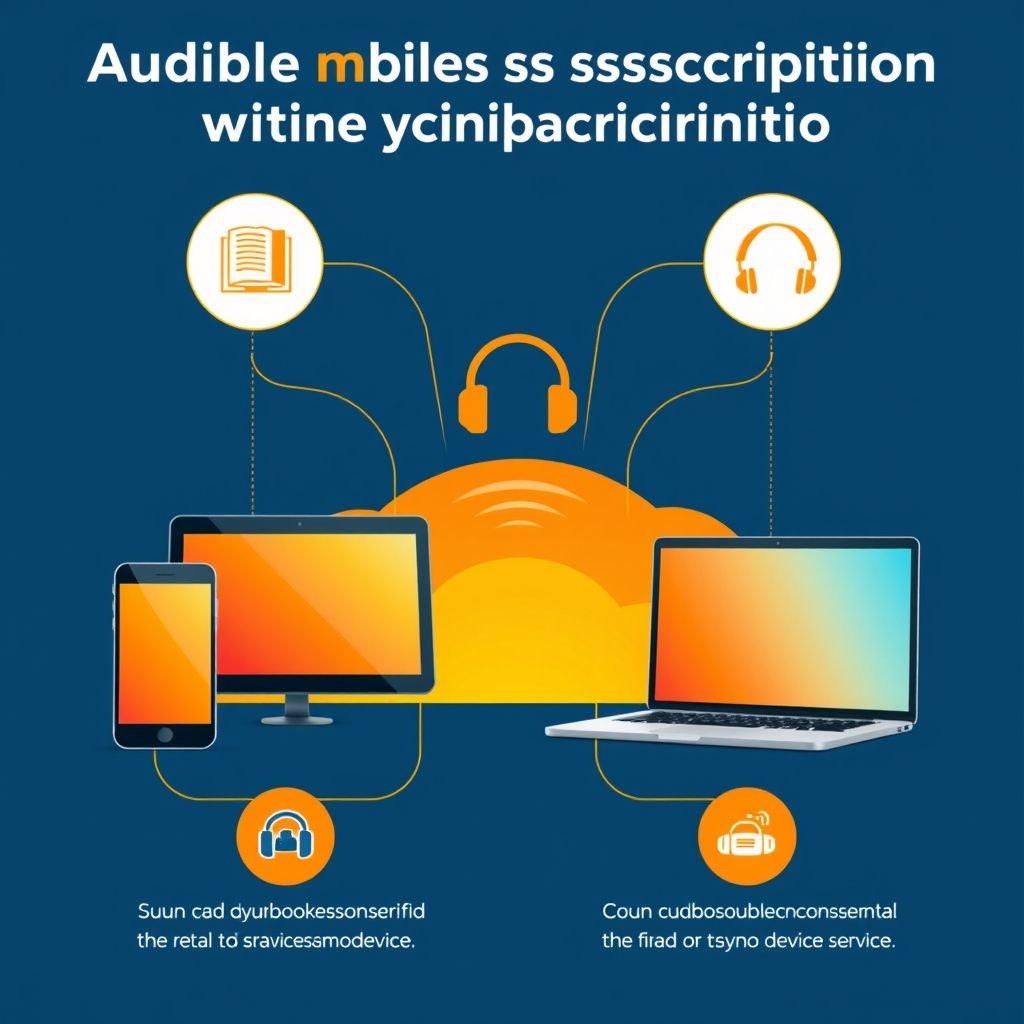 Visual explanation of audible subscription and multi device synchronization
