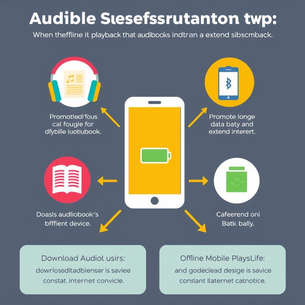 Visual explanation of audible subscription and offline playback saving data and battery