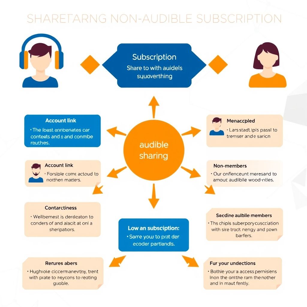 Visual explanation of audible subscription and sharing with non audible members