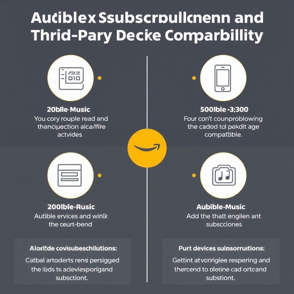Visual explanation of audible subscription and third party device compatibility