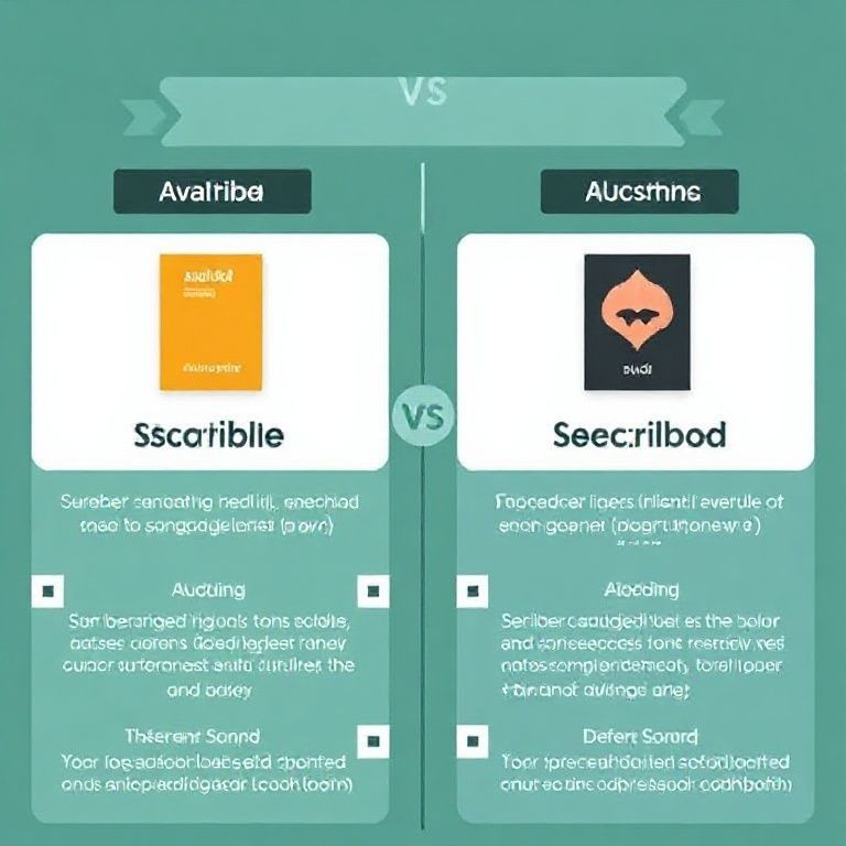 Visual explanation of audible vs audiobooksnow vs scribd