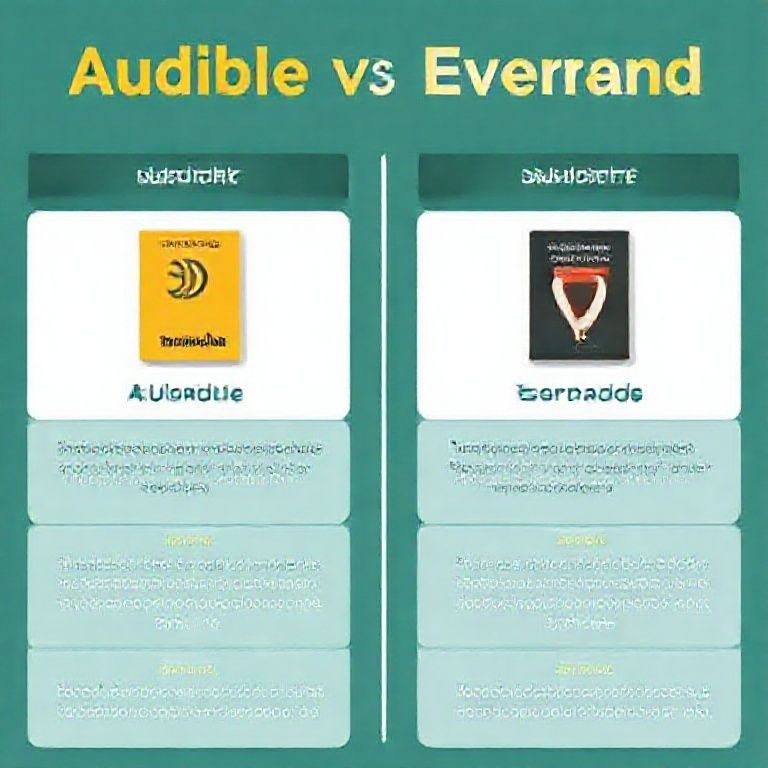 Visual explanation of audible vs everand for academic audiobooks