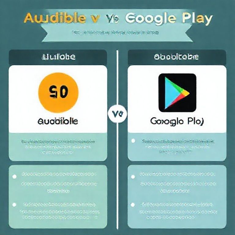 Visual explanation of audible vs google play which has more affordable pricing tiers