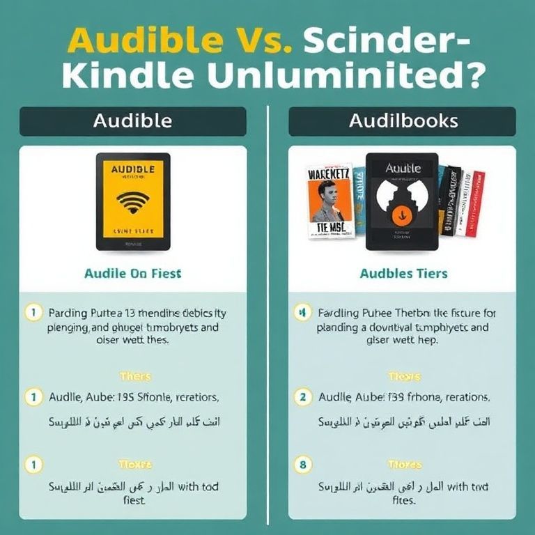 Visual explanation of audible vs kindle unlimited which has more fiction audiobooks