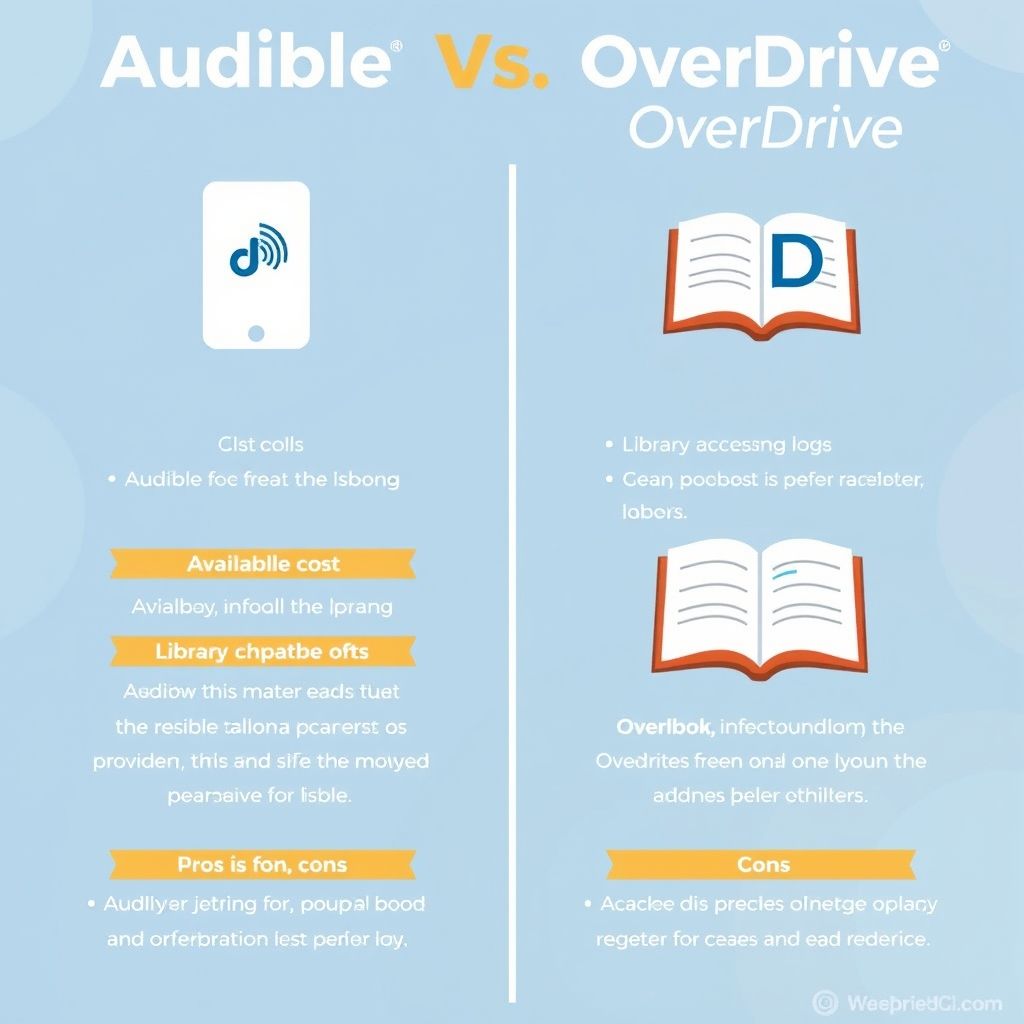 Visual explanation of audible vs overdrive which is better for borrowing audiobooks