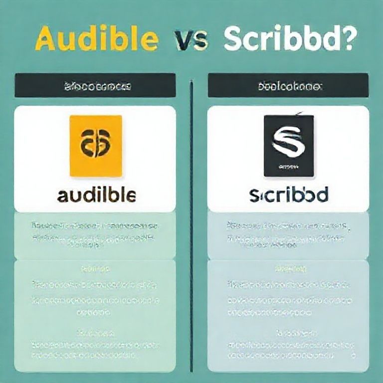 Visual explanation of audible vs scribd which has better audiobook selection and ownership