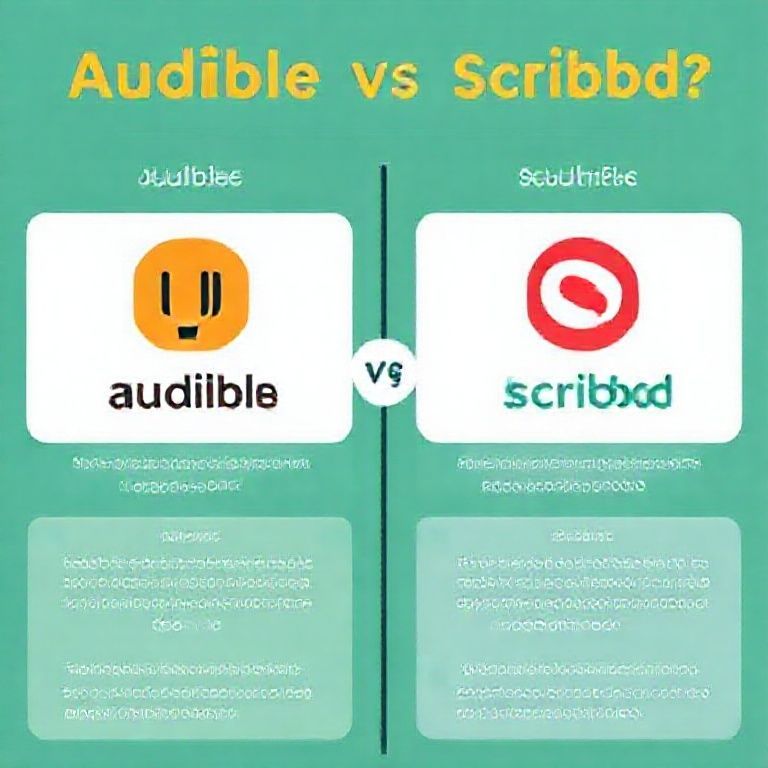 Visual explanation of audible vs scribd which service is better for language learning