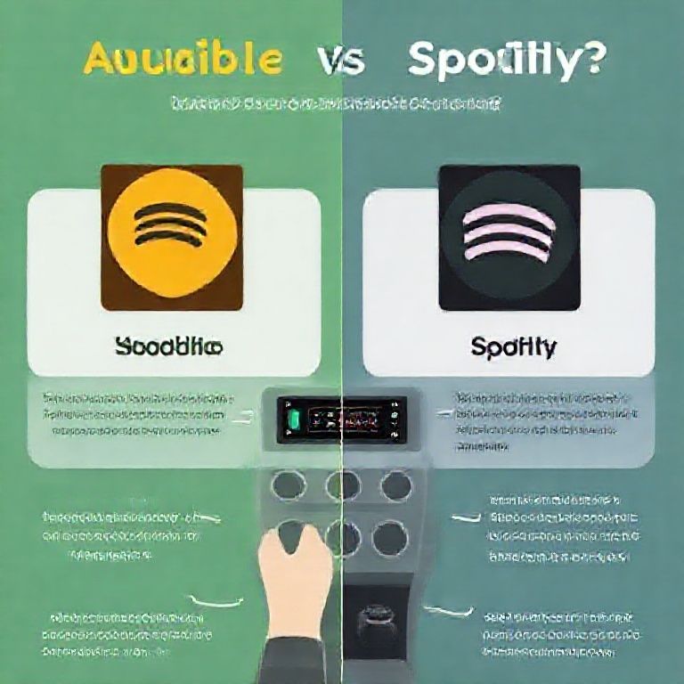Visual explanation of audible vs spotify which audiobook app integrates with carplay