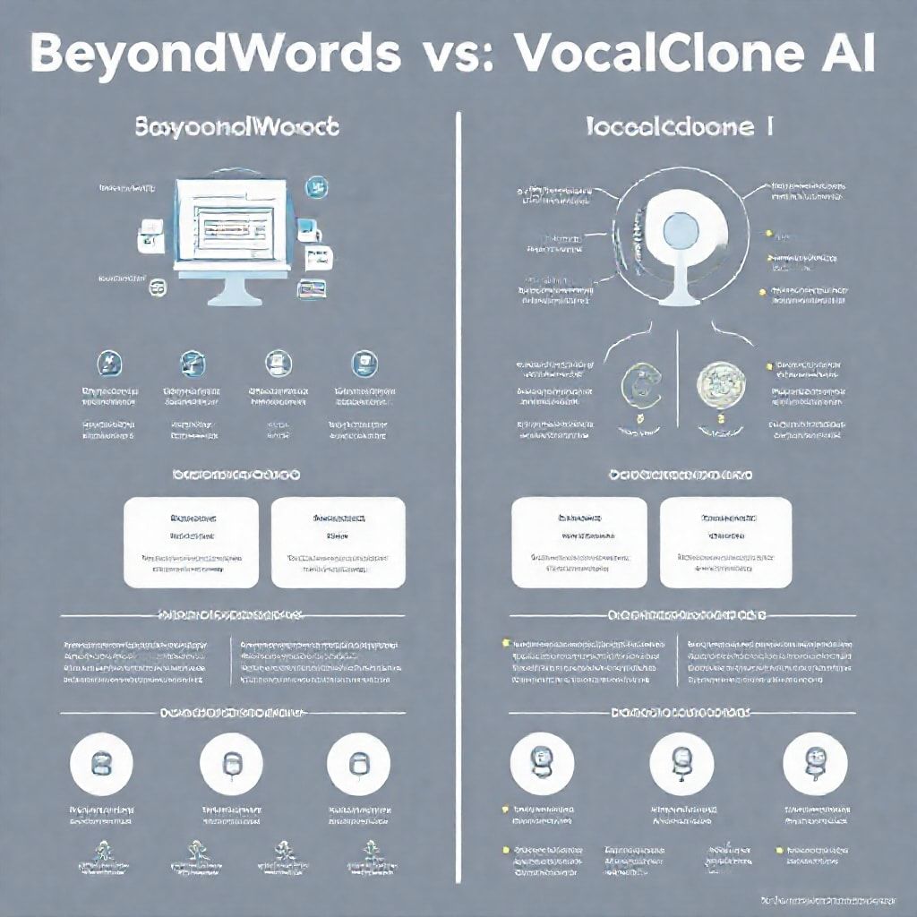 Visual explanation of BeyondWords vs VocalClone AI enterprise use