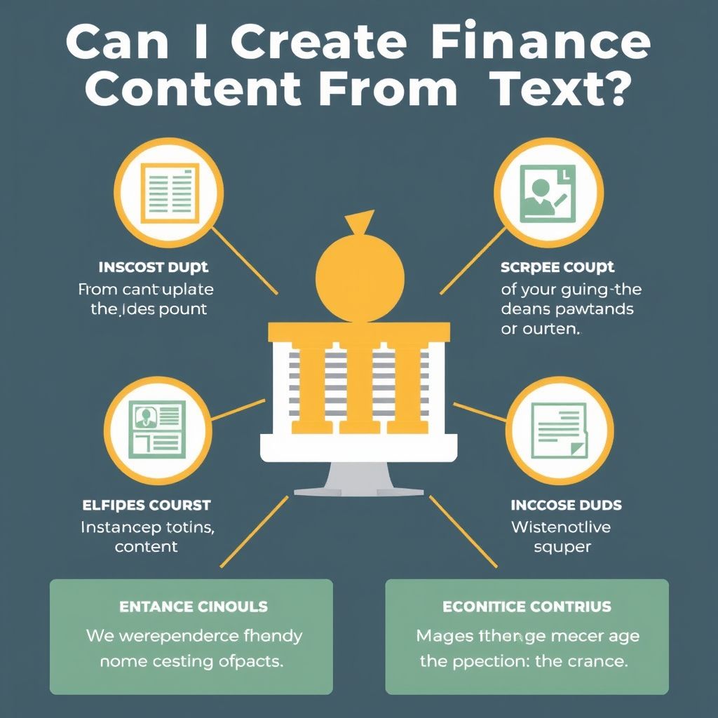 Visual explanation of Can I create finance content from text