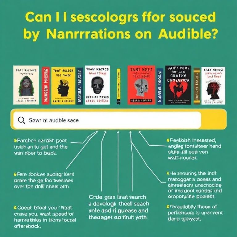 Visual explanation of can i search for audiobooks by narrator voice on audible