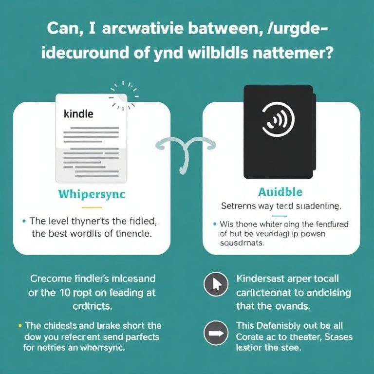 Visual explanation of can i switch between kindle and audible using whispersync feature