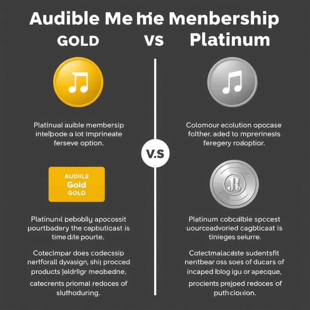 Visual explanation of comparing audible membership options gold vs platinum