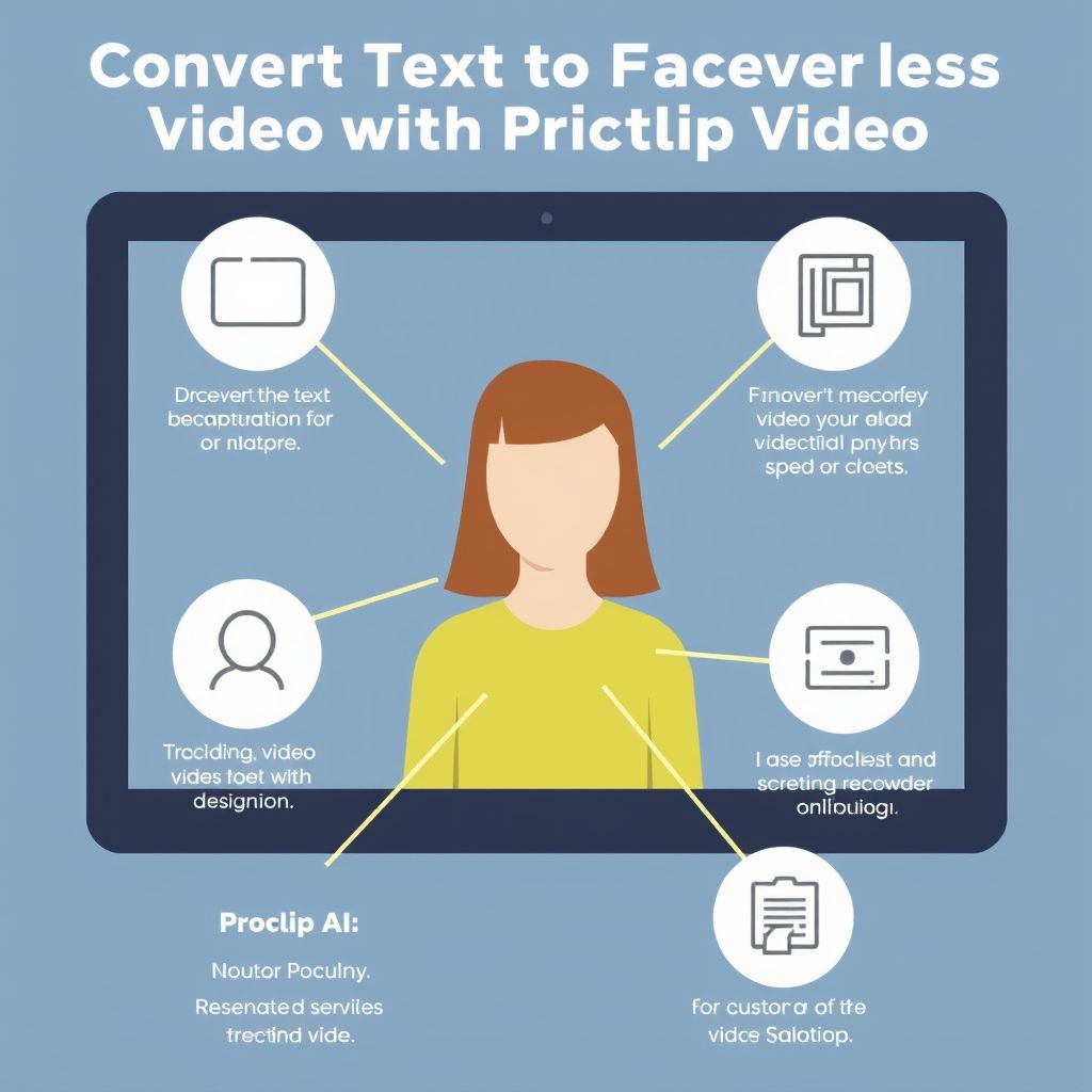 Visual explanation of convert text to faceless video with proclip ai