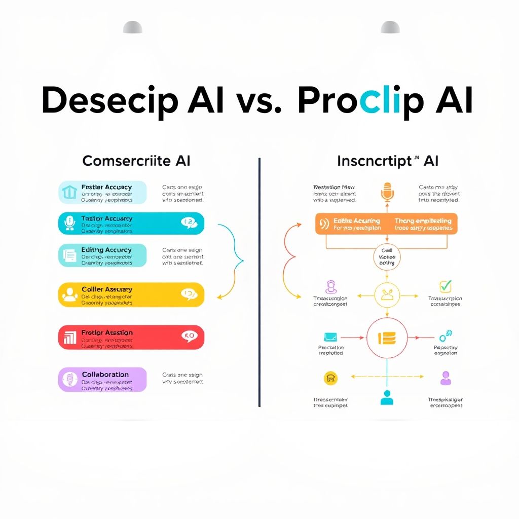 Visual explanation of Descript vs ProClip AI