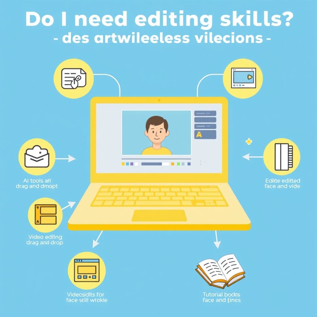 Visual explanation of Do I need editing skills to make AI-generated faceless videos