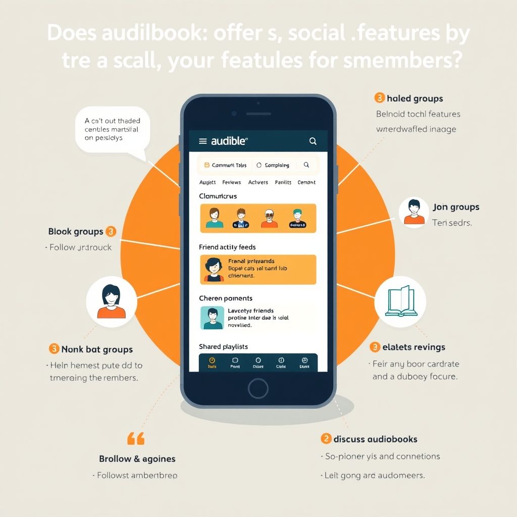 Visual explanation of Audible's social features
