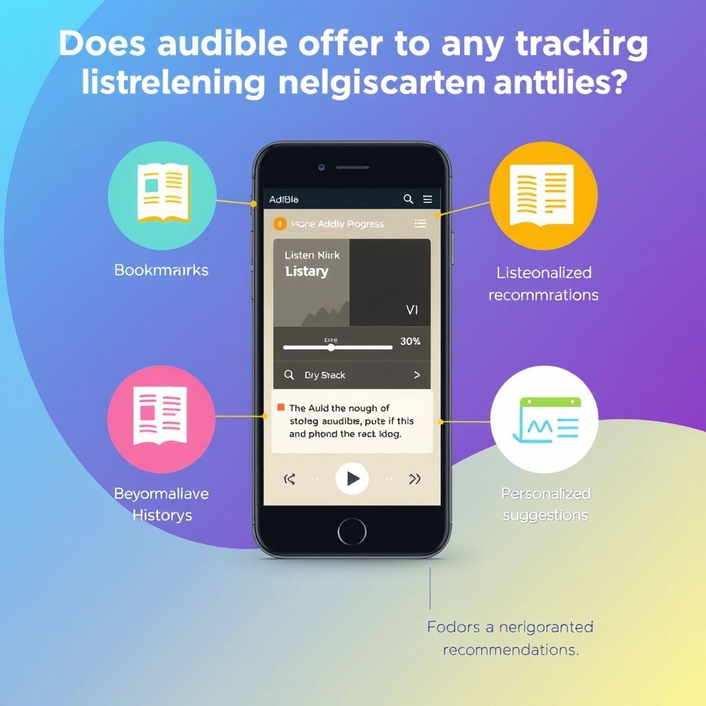 Visual explanation of does audible offer any tools for tracking listening progress or recommendations