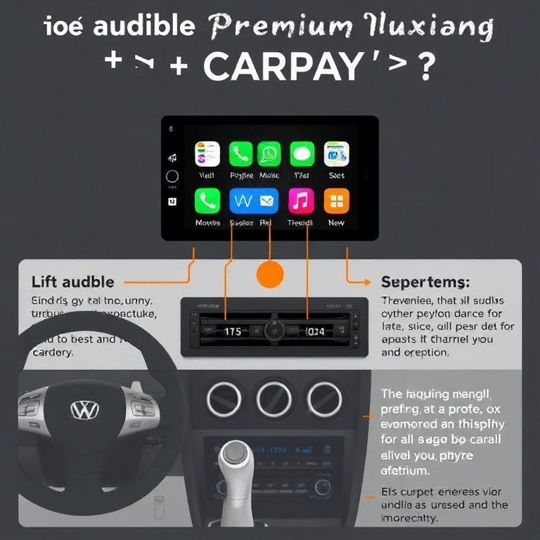 Visual explanation of does audible premium plus work on carplay and android auto