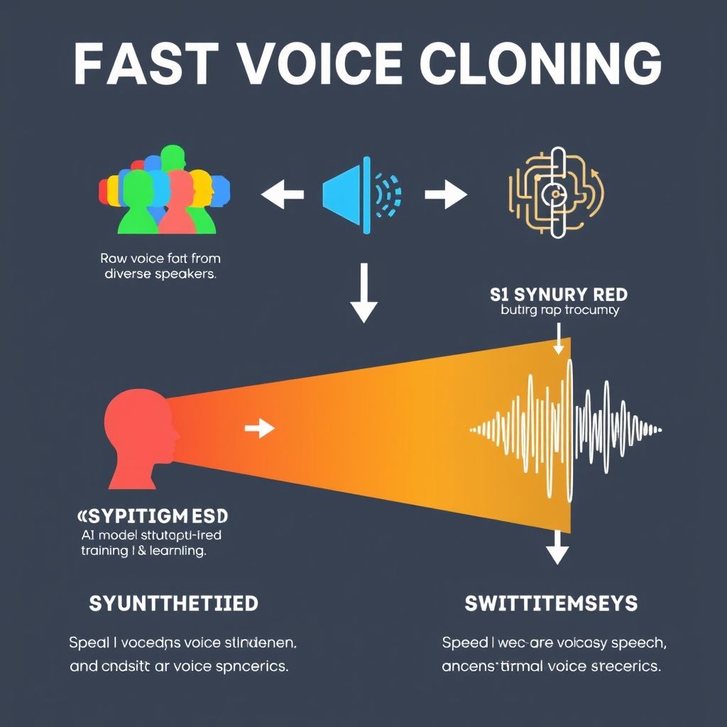 Visual explanation of fast voice cloning using AI