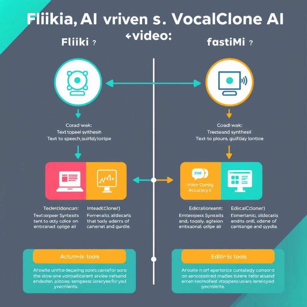 Visual explanation of Fliki AI vs VocalClone AI video integration